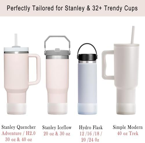 KTKUDY 2-Pack Silicone Boot for Stanley Tumbler 40 30 20 oz & Intended for Hydro Flask 12-24 oz - Cup Boot fit Select Yeti, Simple Modern, Owala Water Bottle - Bottom Cover Accessories Fit Stanley Cup - Image 3