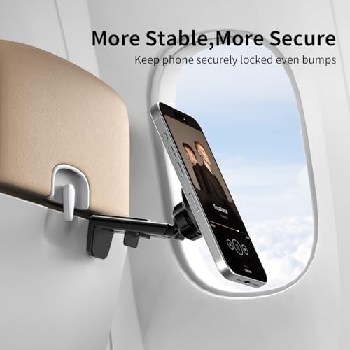 VRIG MG-22 Magnetic Airplane Phone Holder for MagSafe, iPhone 16, 15, 14, 13, 12 & All Phones, Handsfree Phone Mount for Seat Tray Table, Pocket Size Travel Essentials Must Have Accessories for Flying - Image 8