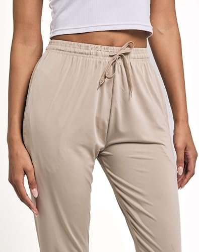 3 Pack: Women's Ultra-Soft Silky Dry Fit Lounge Joggers Lightweight Dry-Fit Pants with Pockets (Available in Plus) - Image 3