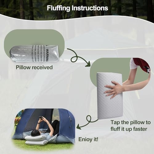 ENITYA Travel Pillow with Washable Cover - Camping Essentials, Memory Foam Backpacking Pillow, Portable Pillow for Camping, Air Travel, Hiking, Beach, Hammock, Small(Grey) - Image 6