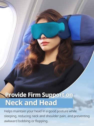 Travel Pillows for Airplanes, FSA HSA Eligible Approved Travel Accessories for Long Flight, Car Travel Pillow for Kids, Eye Mask for Sleeping Airplane, Dark Grey - Image 2