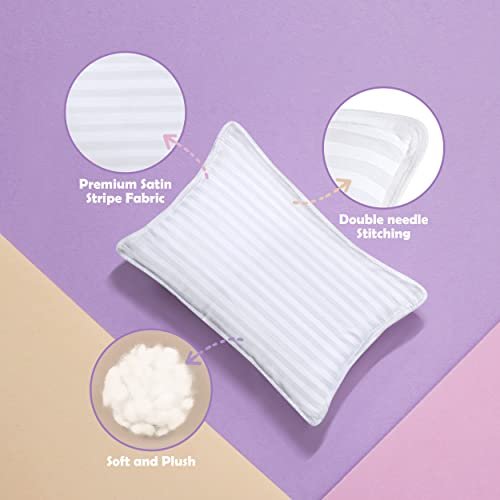 Utopia Bedding Toddler Pillow (White, 2 Pack), 13x18 Pillows for Sleeping, Soft and Breathable Cotton Blend Shell, Small Kids Pillow Perfect for Toddler Bed and Travel (Intended for Age 2 and up) - Image 4