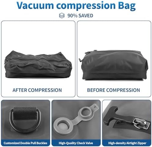 Vacuum Bags for Travel,Vacuum Bags for Travel with Wireless Vacuum Pump,IP67 Reusable Vacuum Compression Bags for Suitcases,Travel Vacuum Bags for Luggage (1PC+Pump) - Image 3