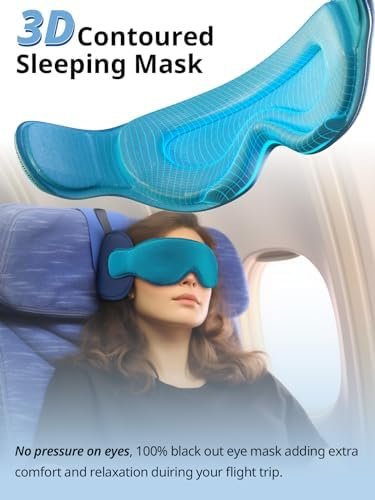 Travel Pillows for Airplanes, FSA HSA Eligible Approved Travel Accessories for Long Flight, Car Travel Pillow for Kids, Eye Mask for Sleeping Airplane, Dark Grey - Image 4