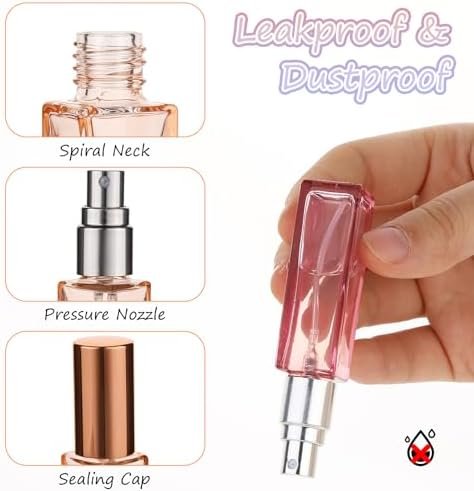 5Pcs 10ML Perfume Travel Refillable,Travel Perfume Bottle Refillable Mini Spray Bottles Glass Empty Perfume Spray Bottles Portable Leakproof Atomizer for Perfume Cosmetics Essential Oil - Image 3