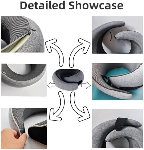 Travel Pillows for Airplanes,Premium Memory Foam Travel Pillow, Removable Washable Neck Pillow Cover， Suitable for Airplanes,Offices and Cars - Image 4