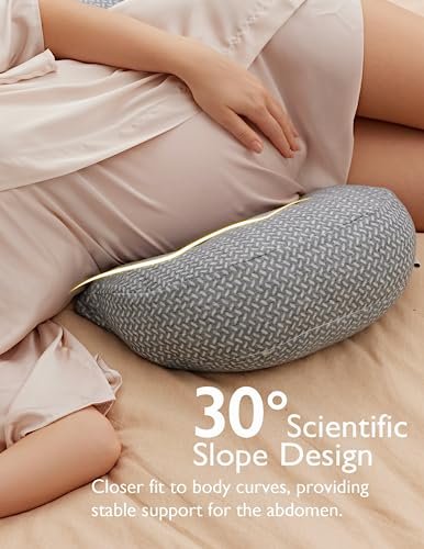 Momcozy Portable Pregnancy Pillow – W Shaped Maternity Support for Side Sleepers, Adjustable Travel Wedge Pillow for Back, Belly, and Hip Relief, Ideal for Pregnant Women, Deep Grey - Image 5