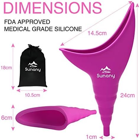 Female Urination Device,Reusable Silicone Female Urinal Foolproof Women Pee Funnel Allows Women to Pee Standing Up,Women's Urinal with Drawstring Bags is The Perfect Companion for Travel and Outdoor - Image 4