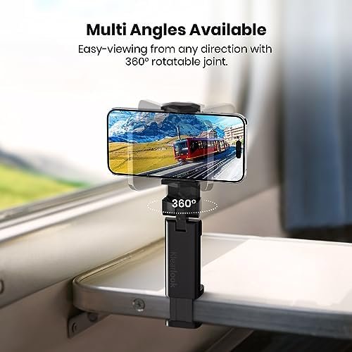 Klearlook Universal Airplane Phone Holder, in Flight Travel Essentials Phone Holder Mount with Multi-Directional 360° Rotation, Travel Must Haves Handsfree Phone Stand for Flying, Home, Office - Image 3