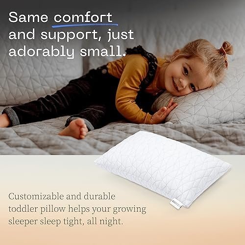 Coop Home Goods Original Toddler Adjustable Pillow, Soft, Breathable, Washable Mini Bed Pillow for Kids with Premium Memory Foam and Zippered Cover, CertiPUR-US/GREENGUARD Gold - Image 2