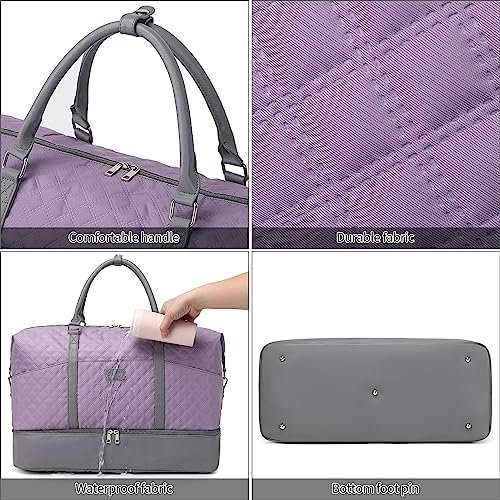 Weekender Bags for Women with Toiletry Bags Large Overnight Bags Travel Duffel Bag Carry On Shoulder Weekend Tote with Shoe Compartment and Wet Pocket - Image 8