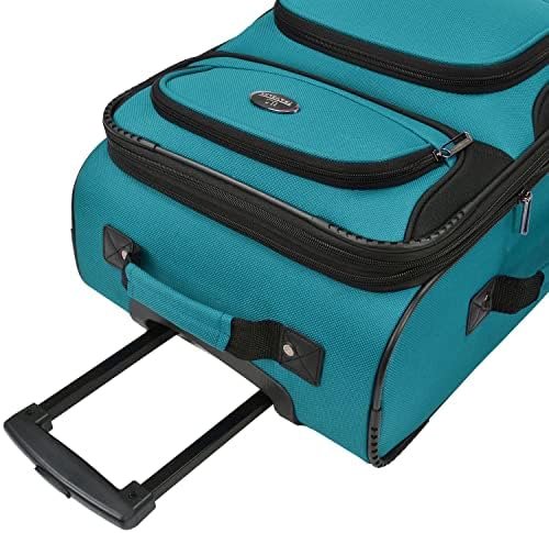 U.S. Traveler Rio Lightweight Carry-On Suitcase 20" Softside Expandable Design, Durable, Business and Travel, Teal, 4 Wheel - Image 9