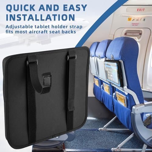 Travel Essentials Tablet Holder for Kids Baby, Air Plane Back Seat Tray Mount Hanger Case, Inflight Organizer Bag with TPU Touch-Screen Compatible with Phone iPad Kindle Tablets Up to 11" - Image 5