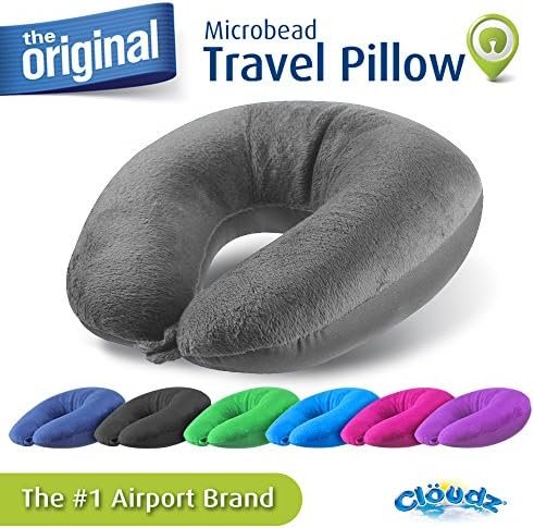 Cloudz Microbead Travel Neck Pillow - Grey - Image 7