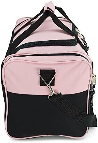 DALIX 21" Blank Sports Duffle Bag Gym Bag Travel Duffel with Adjustable Strap in Pink - Image 6