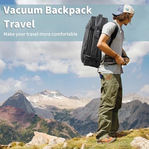 Vacpack Backpack, Air Backpack With Pump, 60L Expandable Backpack with Vacuum Compression, Anti Theft Vacpack Travel Vacuum Backpack (black) - Image 3