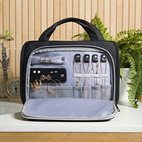 OlarHike Toiletry Bag,Large Size Waterproof Hanging Bags, Makeup Jewelry 3 in 1 Essentials Travel Packing Organizers, Fulled-Sized Family Pack, Shampoo, Conditioner, Brushes Set (Black) - Image 7