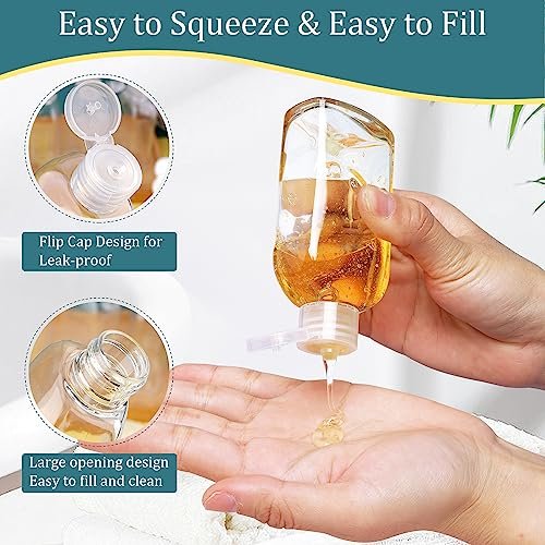 Cosywell Leakproof Squeeze Bottles Travel Kit - 4pc 3.4 oz TSA Approved for Shampoo, Conditioner and Toiletries - Image 4