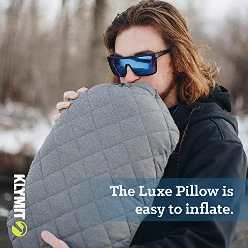 Klymit Luxe Travel Pillow, Lightweight Inflatable Hybrid Airplane, Backpacking, Hammock, and Camping Pillow, Grey - Image 3