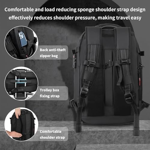 Vacpack Backpack, Air Backpack With Pump, 60L Expandable Backpack with Vacuum Compression, Anti Theft Vacpack Travel Vacuum Backpack (black) - Image 4