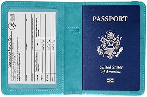 kandouren Passport and Vaccine Card holder Cover Case,Travel Accessories for Men and Women, Passport Wallet with Vaccine Card Protector Slot(green map) - Image 3