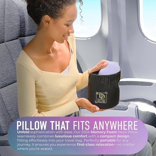 360° Support Memory Foam Travel Neck Support Pillow for Car and Airplane Sleeping; Ergonomic Pillow for Neck Pain Relief and Comfort; Airplane Neck Pillow for Traveling on Long Flight (Purple) - Image 6