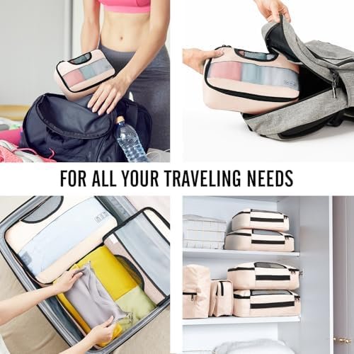 Veken 8 Set Packing Cubes for Travel, Gifts for Women Mom, Suitcase Organizer Bags for Luggage with Hanging Toiletry Bag and Shoe Bag, Vacation Essentials Travel Accessories for Cruise Ship - Image 7