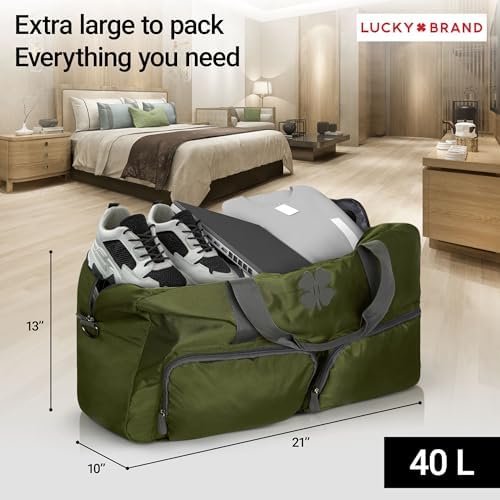 Lucky Travel Duffel Bags 40L, Gym Bag, Travel Bag & Large Duffle Bag for Men, Foldable Overnight Weekender Bags for Women & Men with Adjustable Shoulder Strap - Image 5