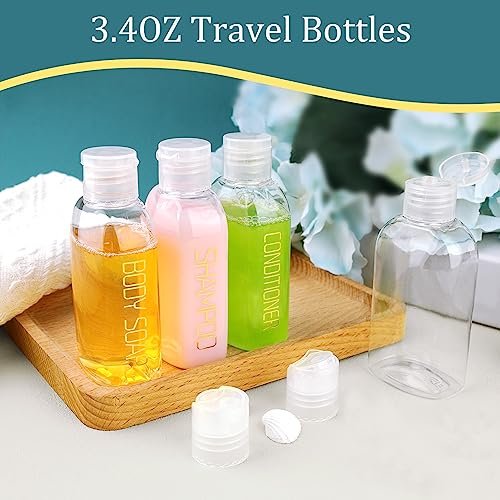 Cosywell Leakproof Squeeze Bottles Travel Kit - 4pc 3.4 oz TSA Approved for Shampoo, Conditioner and Toiletries - Image 3