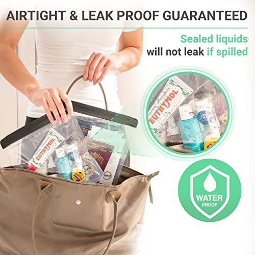 3pcs - Clear TSA Approved Toiletry Bag - Our Quart Size Clear Toiletry Bags are Security Approved Worldwide for Liquids & Cosmetics - 100% 3-1-1 Compliant Clear Travel Bags for Toiletries - Image 5