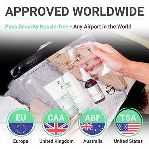 3pcs - Clear TSA Approved Toiletry Bag - Our Quart Size Clear Toiletry Bags are Security Approved Worldwide for Liquids & Cosmetics - 100% 3-1-1 Compliant Clear Travel Bags for Toiletries - Image 3