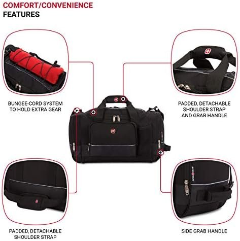 SwissGear Apex Duffle Bag for Travel and Gym with Bungee-Cord System - Image 2