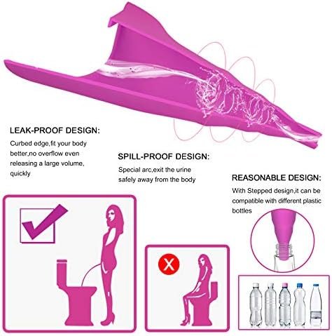 Female Urination Device,Reusable Silicone Female Urinal Foolproof Women Pee Funnel Allows Women to Pee Standing Up,Women's Urinal with Drawstring Bags is The Perfect Companion for Travel and Outdoor - Image 5