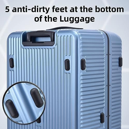 2 pieces 20/29 Aluminum Luggage Set with Side Opening, Lightweight Hardshell ABS+PC Suitcase with TSA Lock, 360° Universal Wheels & Adjustable Handle, Dark Blue - Image 9