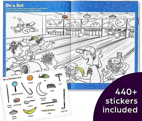 Highlights Hidden Pictures Sticker Challenge Books for Kids Ages 6 and Up, 4-Pack, 64 Pages of Seek and Find Activities, Double as Coloring Books, 440+ Stickers - Image 2