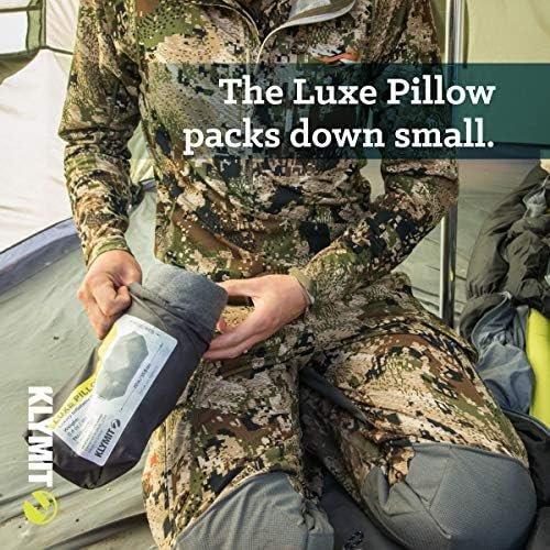 Klymit Luxe Travel Pillow, Lightweight Inflatable Hybrid Airplane, Backpacking, Hammock, and Camping Pillow, Grey - Image 5